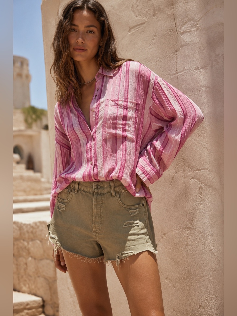 NWOT Free People We The Free Now or Never Denim Shorts in Sea Monster Size 29